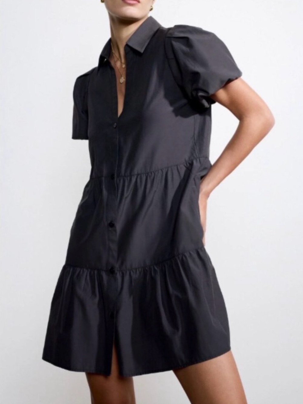BROCHU WALKER Havana Mini Dress in Washed Black (Size Large) $298
